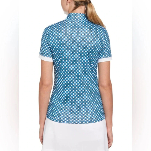 Z Callaway Women's Extra Large Floral Geo Print Golf Polo 1/3 Zip Up Opti-Dri - Picture 2 of 9